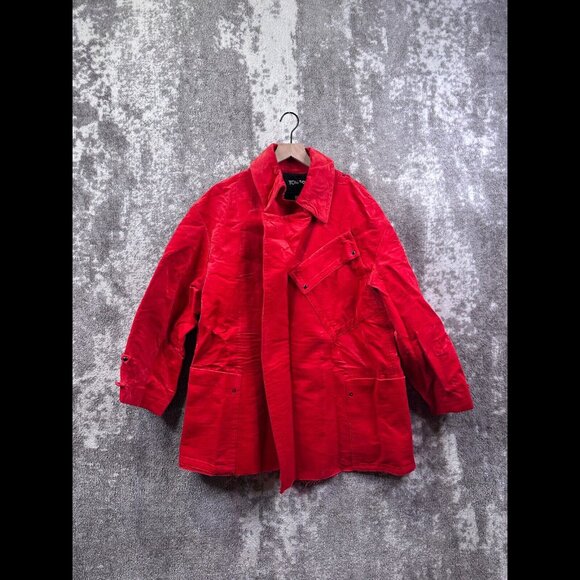 Tom Ford Jacket US 6 Adults Candy Red Suede Velour Leather Overcoat